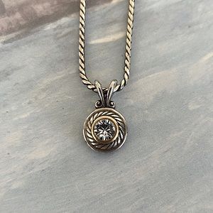 Brighton necklace with stone and heart double sided with silver and gold